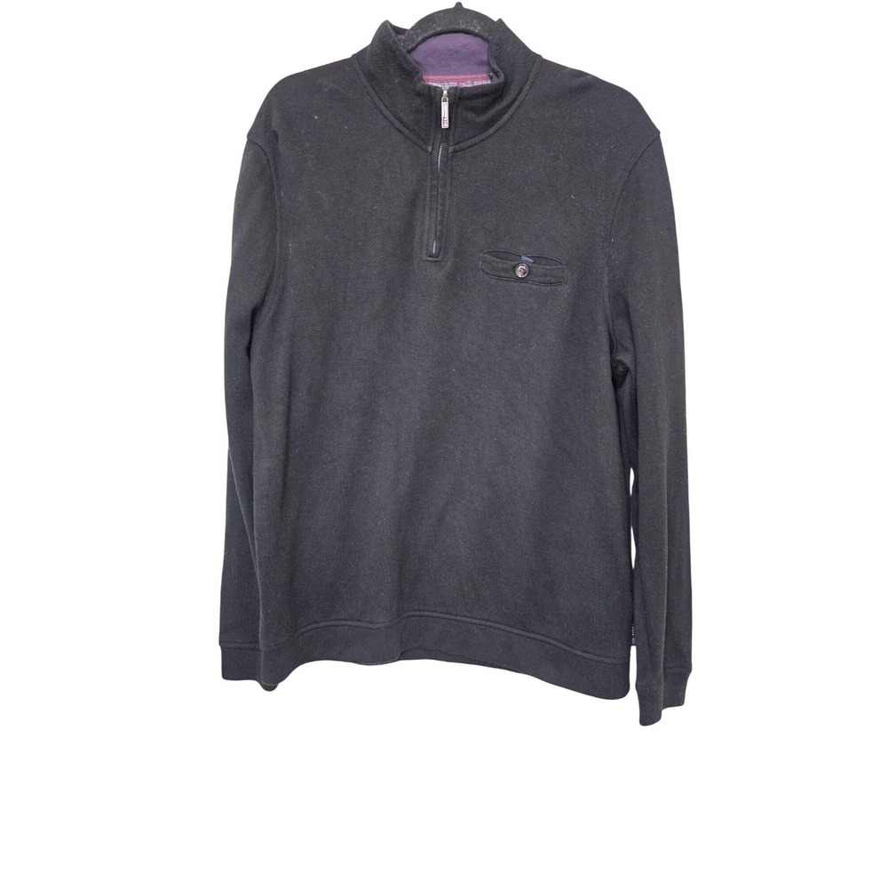 Ted Baker London Black 1/4 Zip‎ Men's Pullover Sweater Size 5/XL